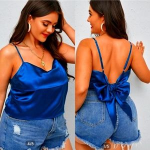Satin Bow Back Cami Top Size 14